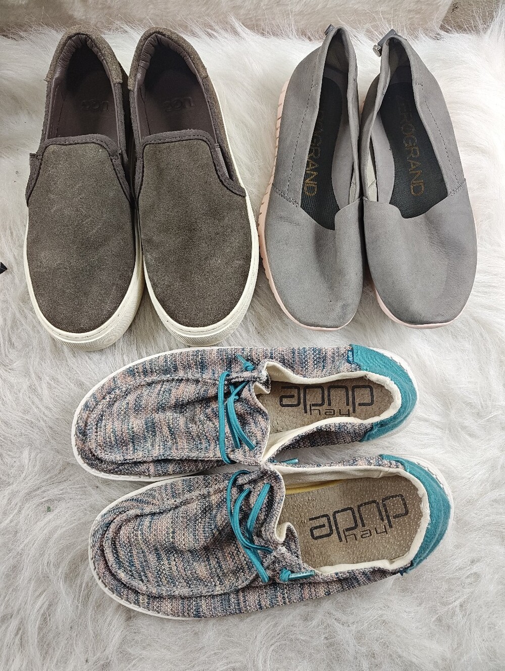 UGG + Cole Haan Grand + Hey Dude Wendy Sox Gray & Pink Shoes Bundles  Women's 6